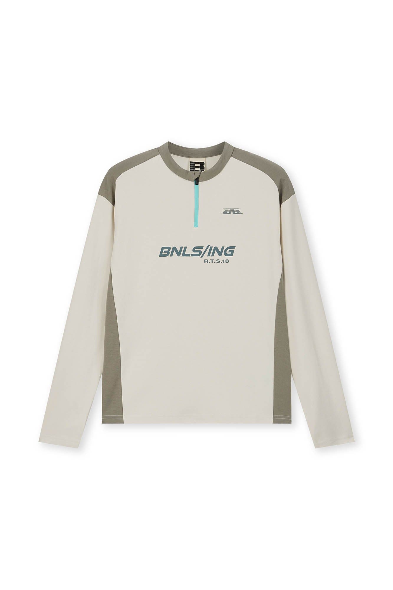 BONELESS Contrast Half-Zip Racing Long-Sleeve Tee
