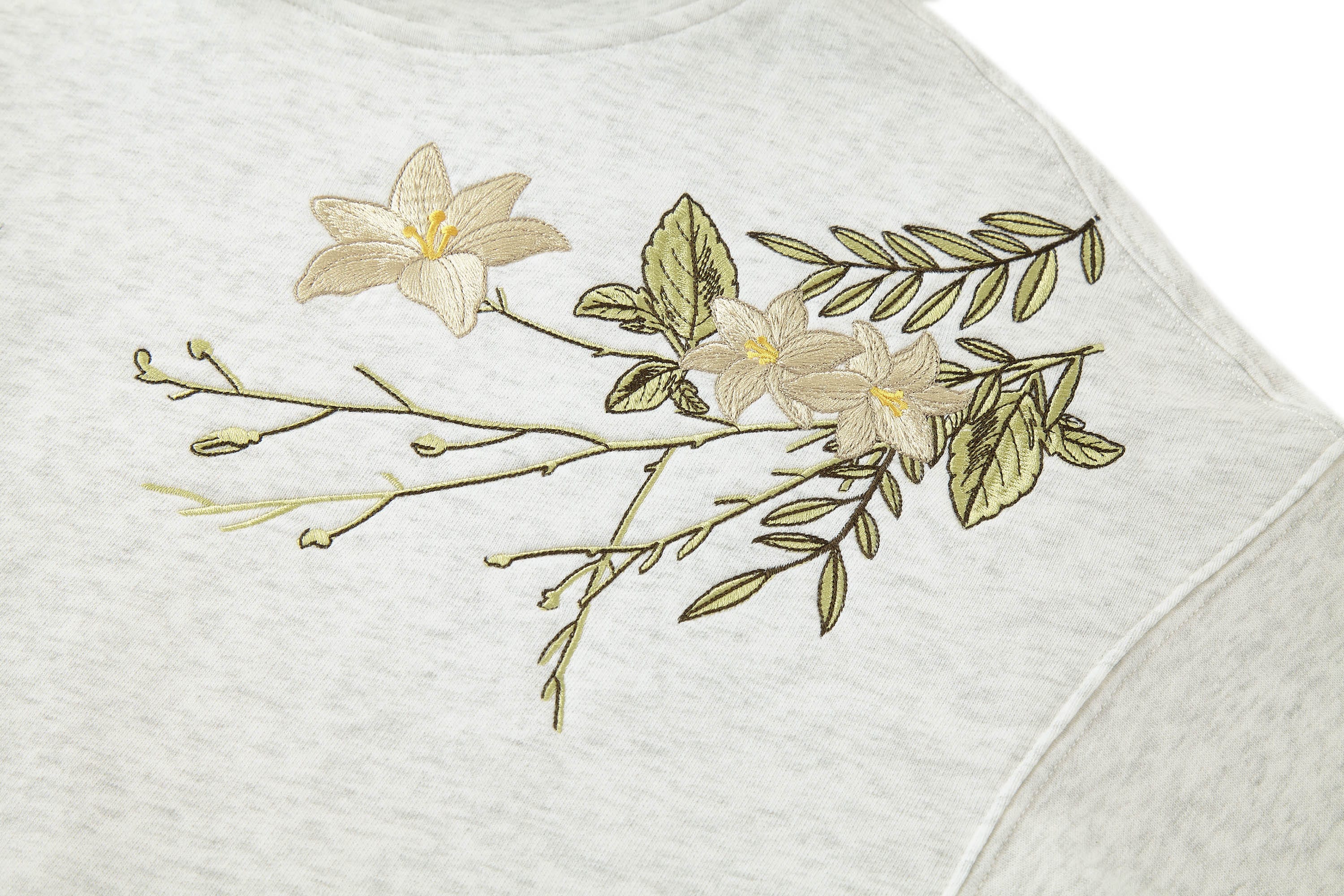 BONELESS Floral Embroidered Fleece-Lined Hoodie