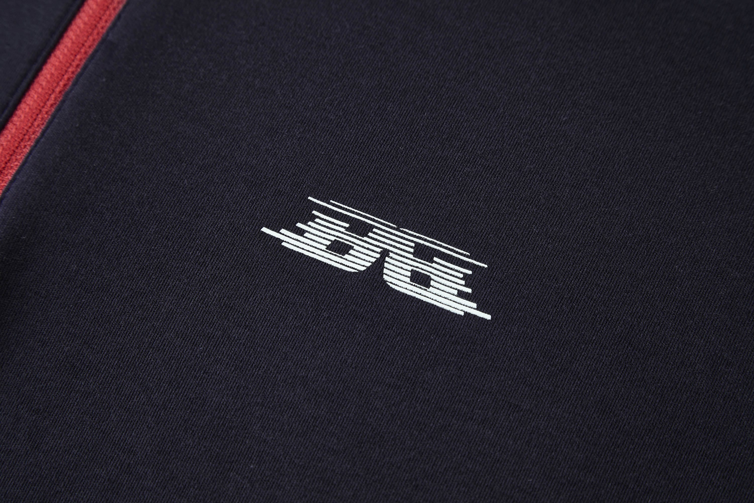 BONELESS Contrast Half-Zip Racing Long-Sleeve Tee