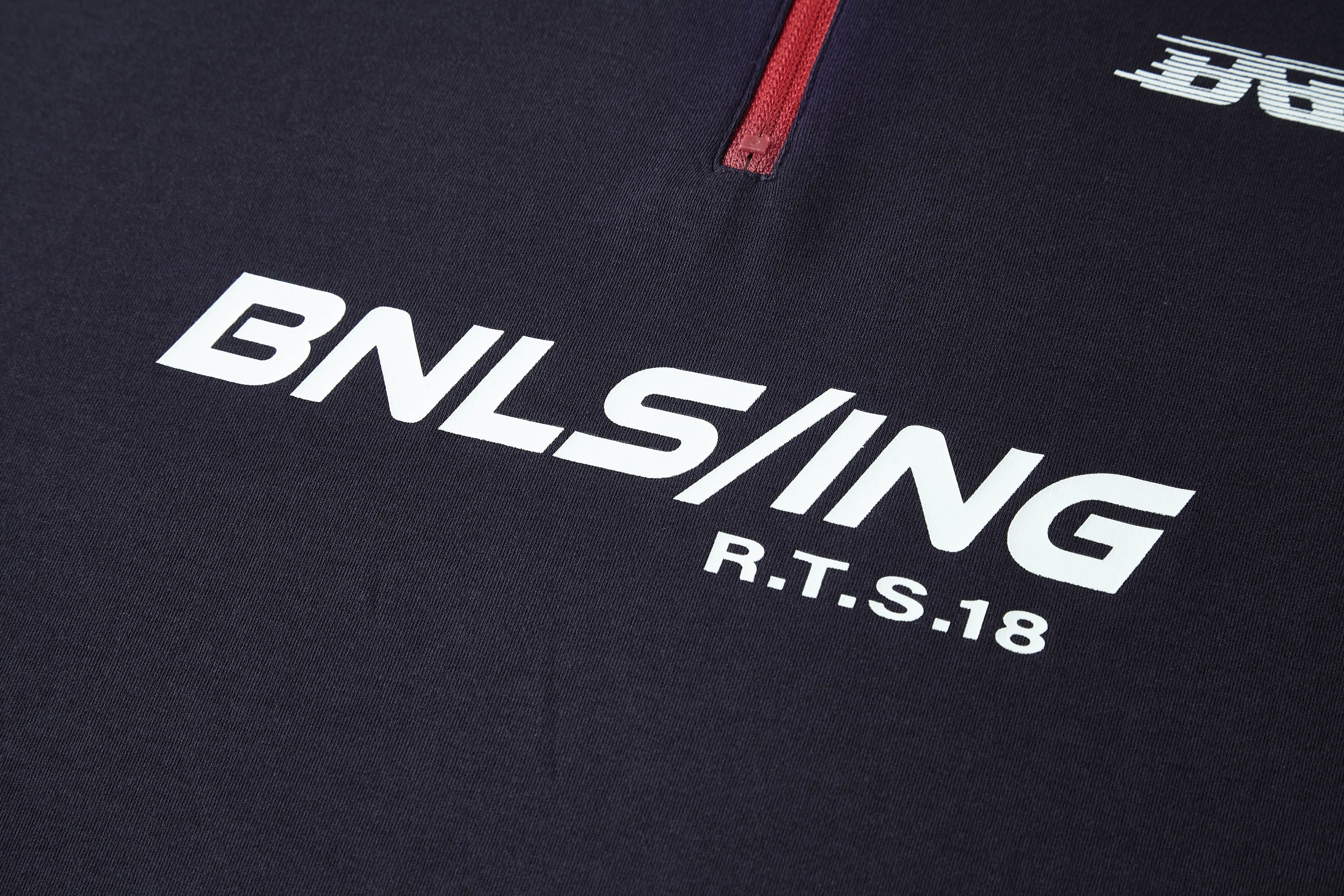 BONELESS Contrast Half-Zip Racing Long-Sleeve Tee