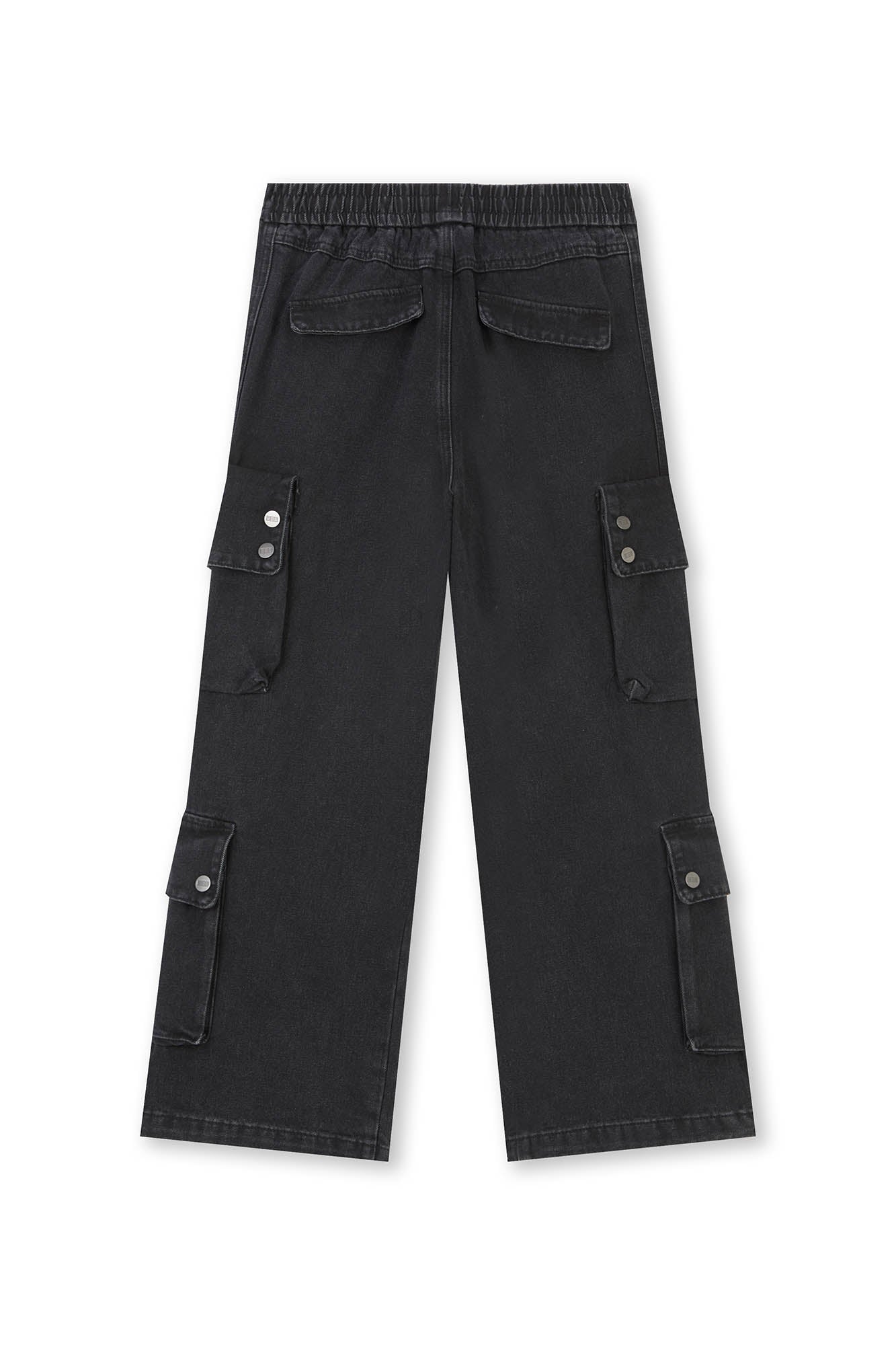 BONELESS Distressed Multi-Pocket Drawstring Cargo Jeans