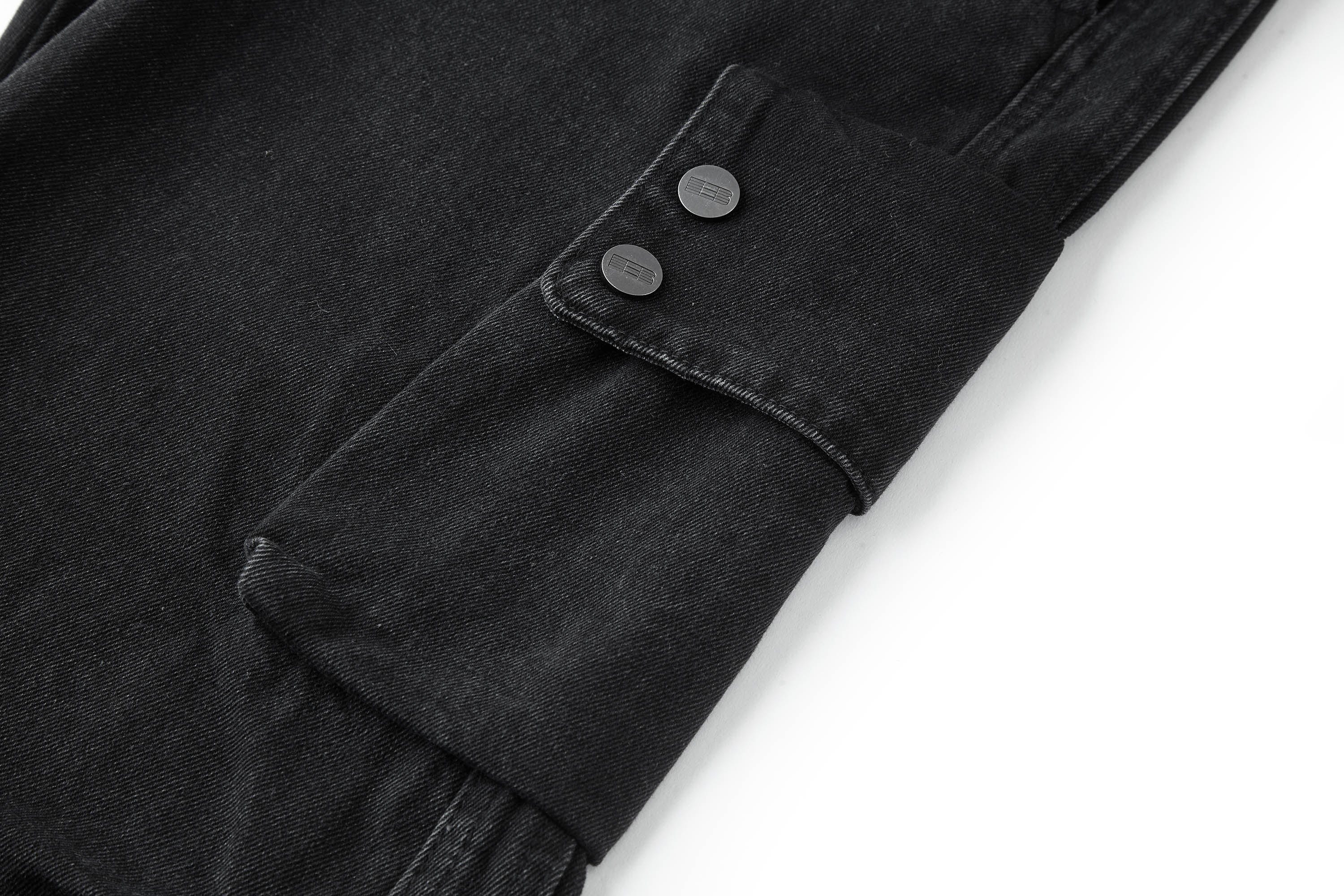 BONELESS Distressed Multi-Pocket Drawstring Cargo Jeans