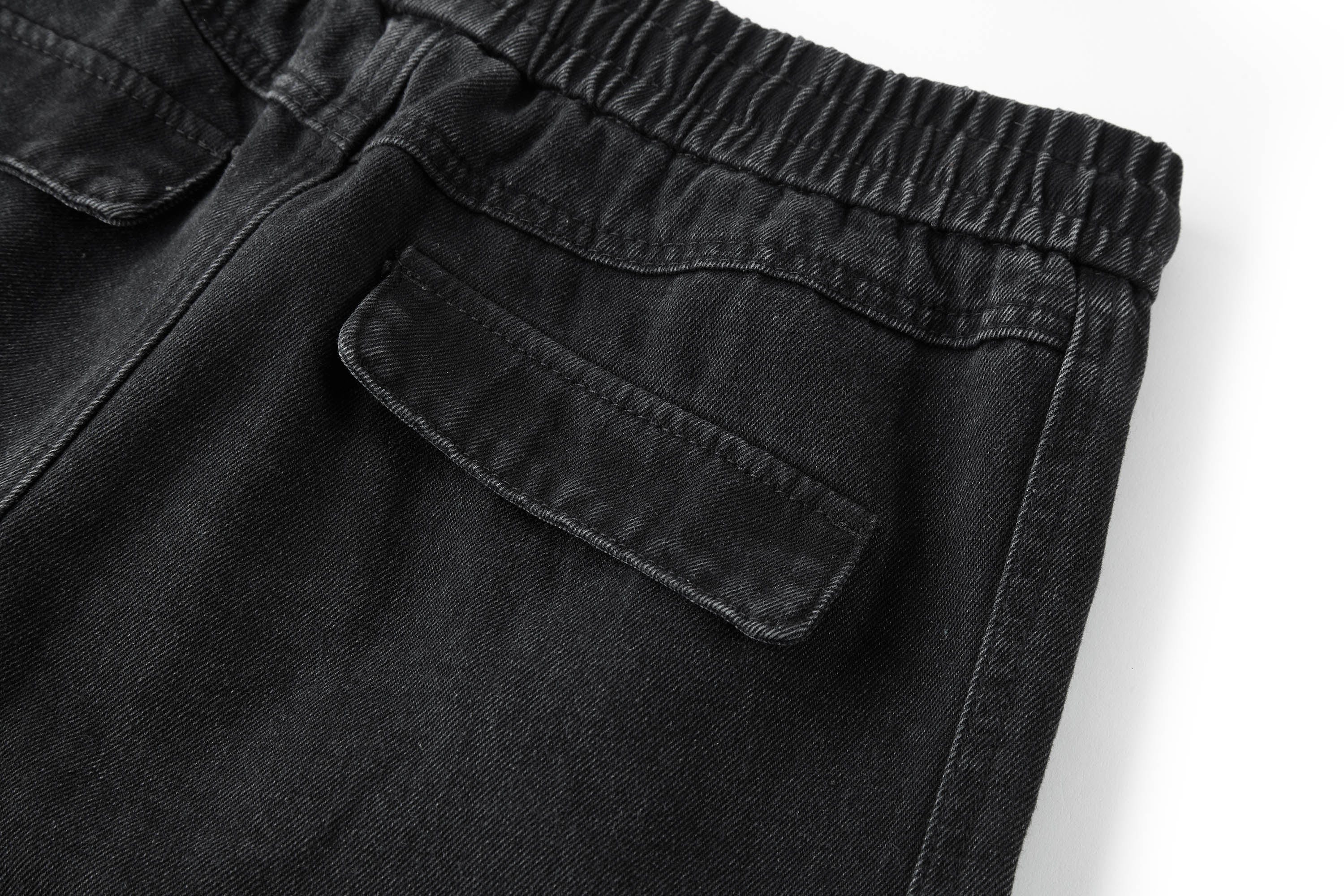 BONELESS Distressed Multi-Pocket Drawstring Cargo Jeans