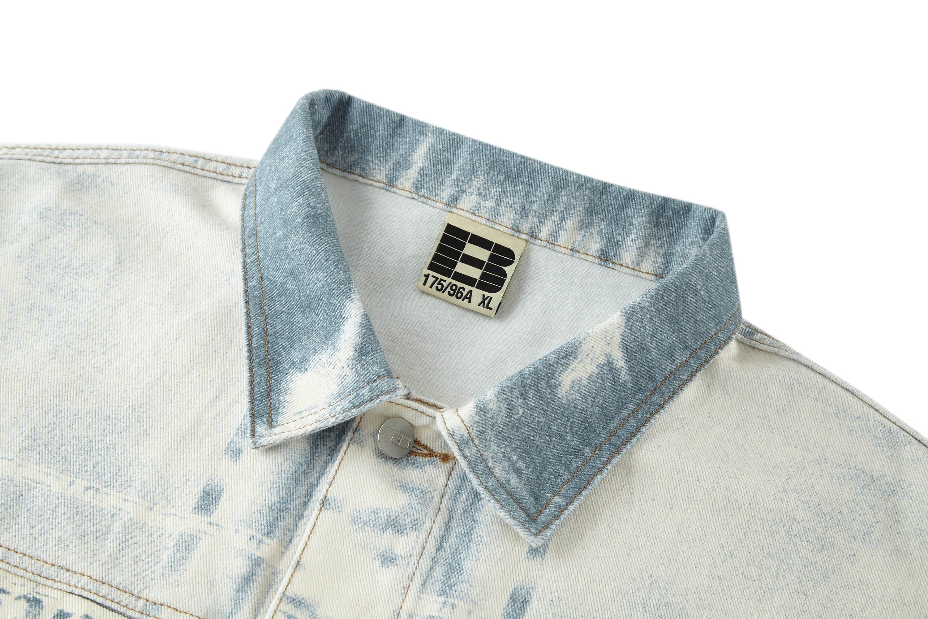 BONELESS Washed Faded Denim Jacket