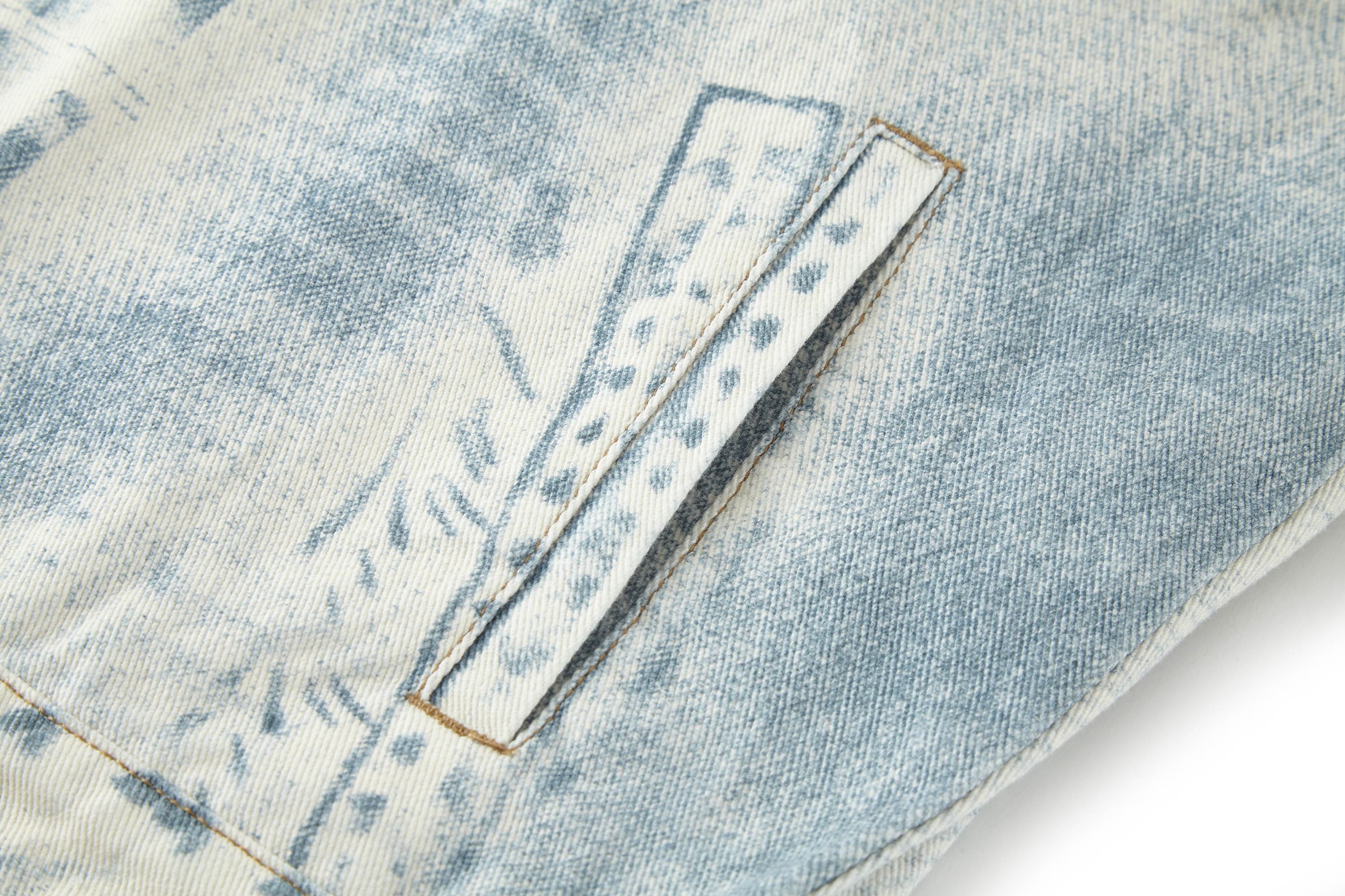 BONELESS Washed Faded Denim Jacket
