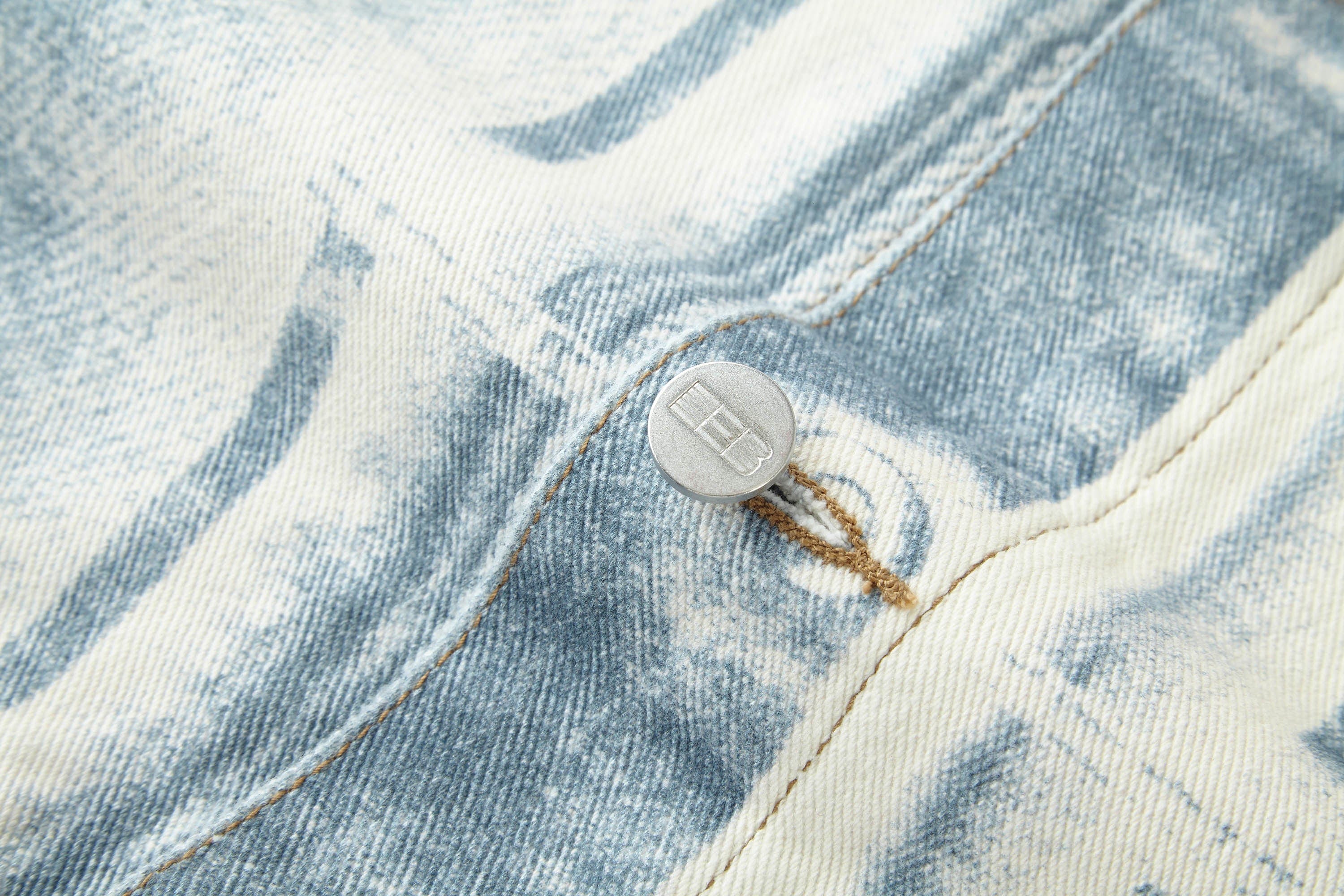 BONELESS Washed Faded Denim Jacket