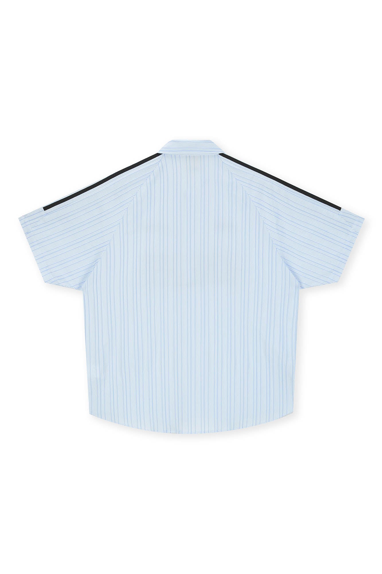 BONELESS Pinstriped Seersucker Raglan Half Shirt