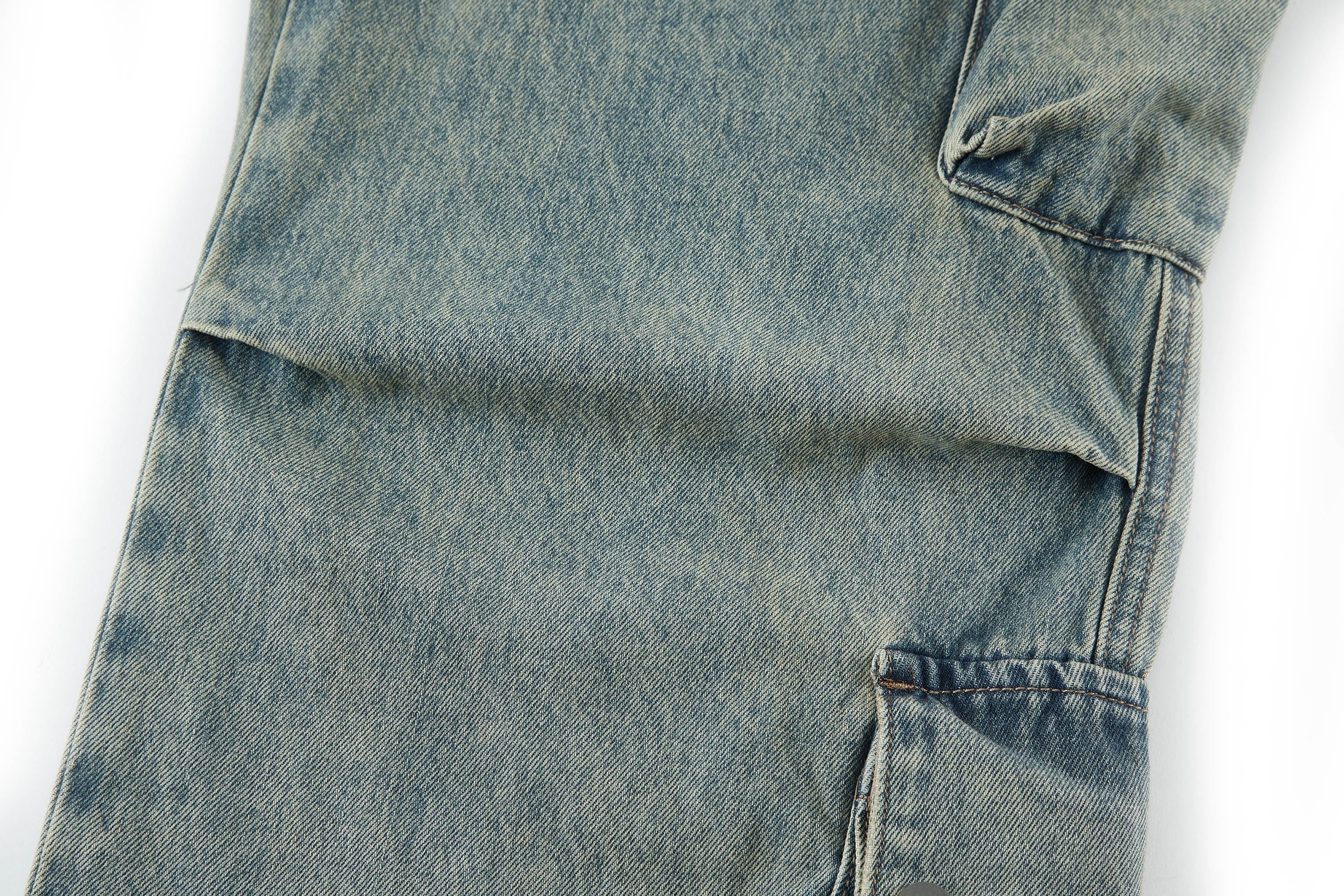 BONELESS Distressed Multi-Pocket Drawstring Cargo Jeans