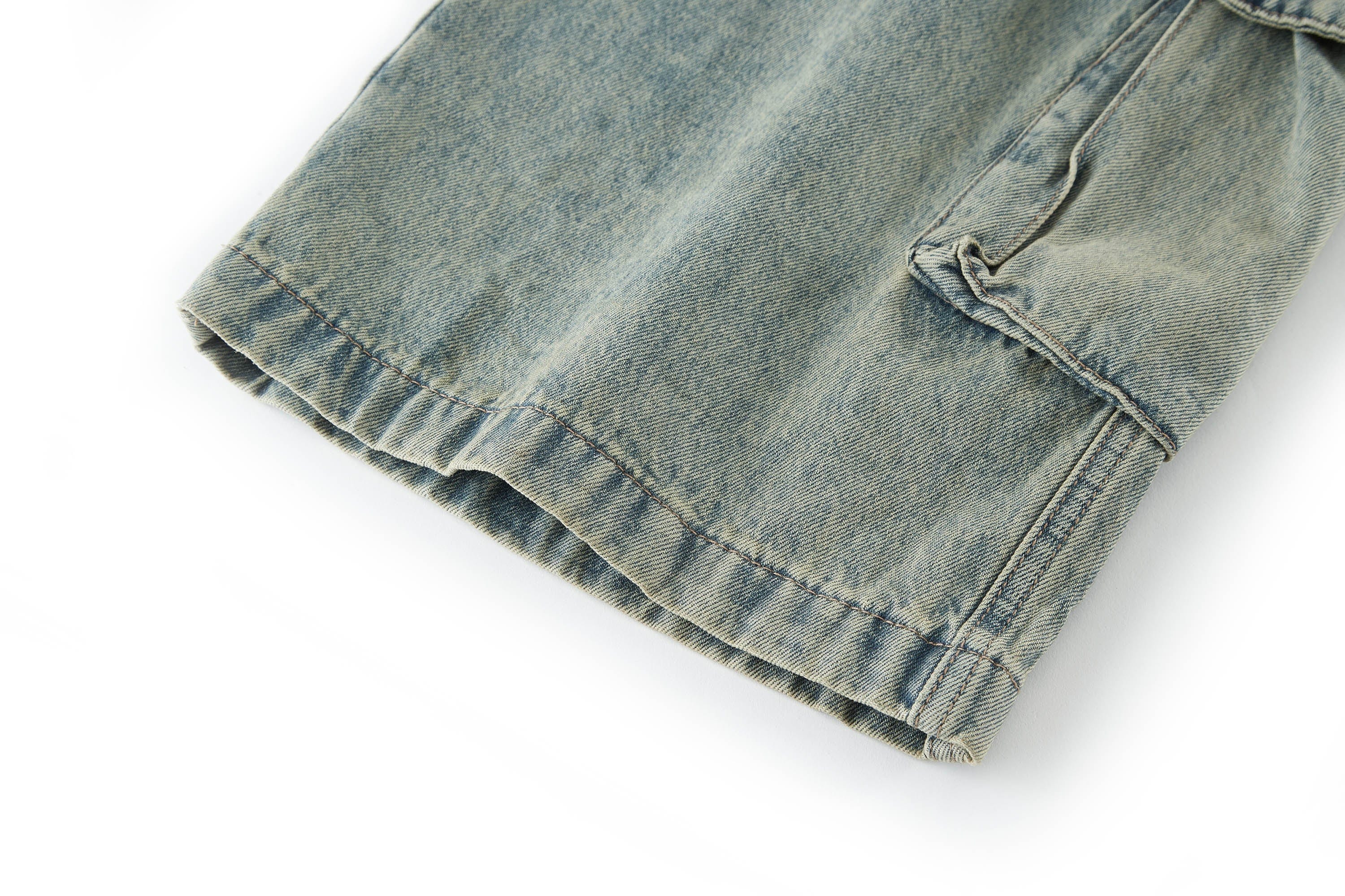 BONELESS Distressed Multi-Pocket Drawstring Cargo Jeans