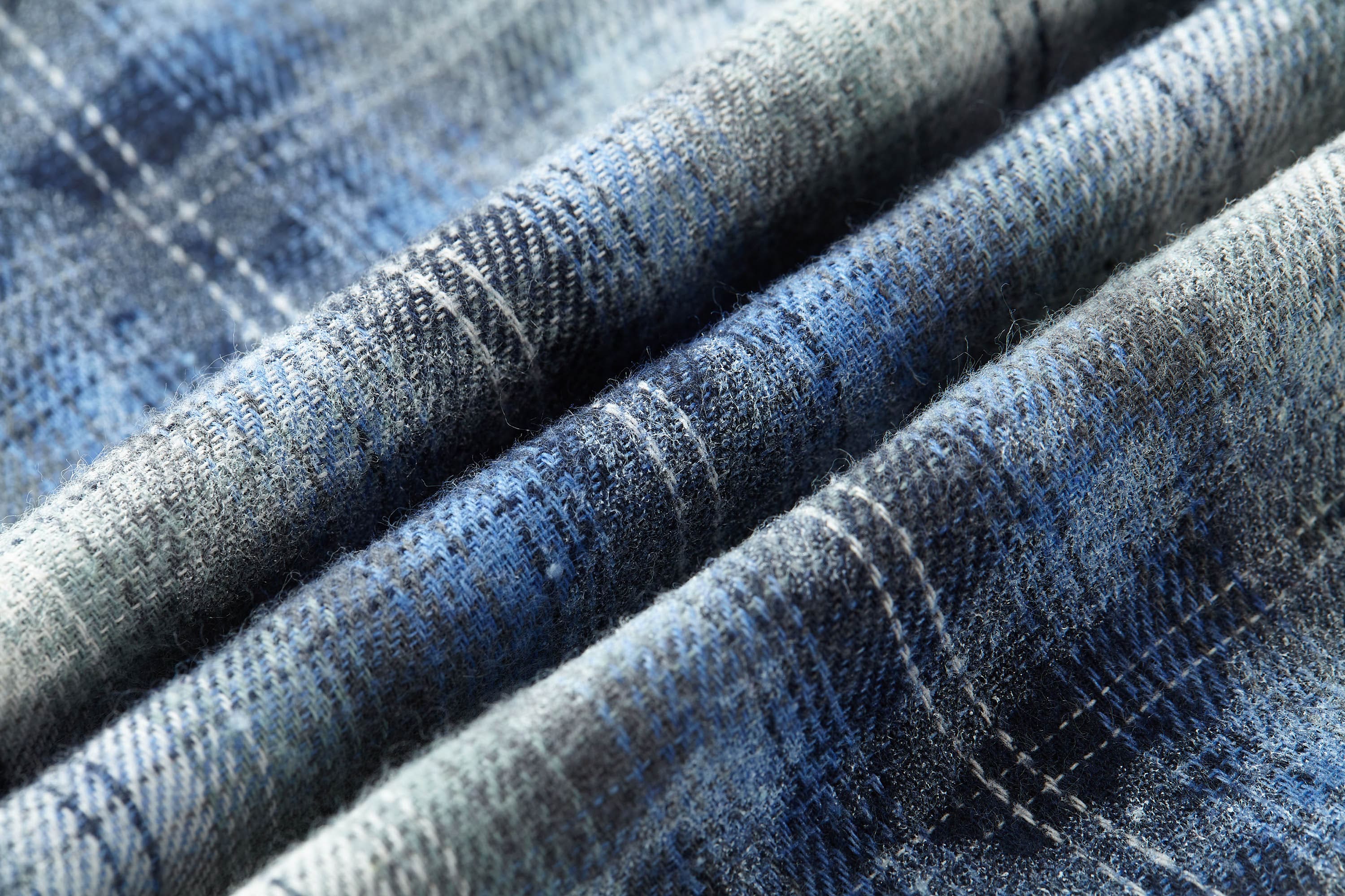 BONELESS Grunge Faded Check Band Patch Shirt