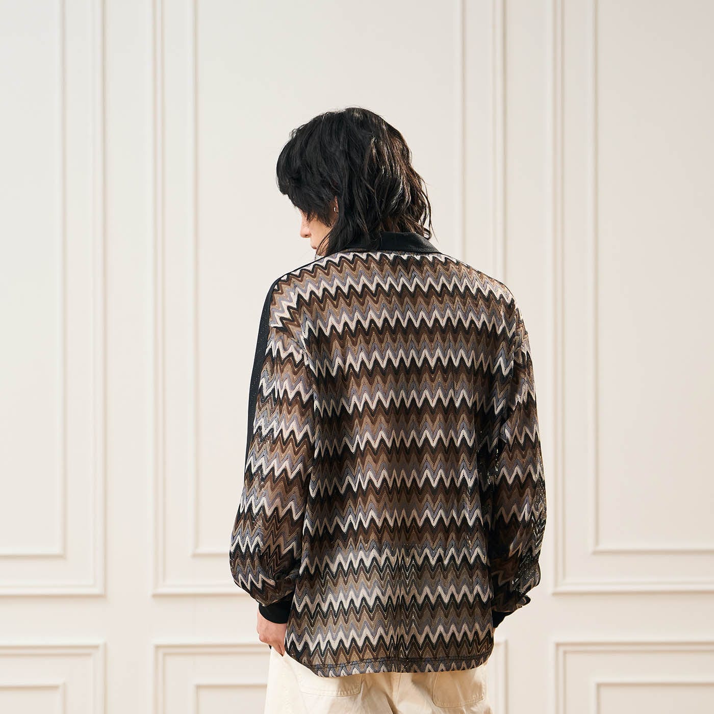 EPIC POETRY Geometric Ripple Knitted Shirt Highland