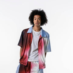 REDH Blazing Gradient Mesh Zip-up Half Shirt