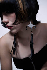 ILLUSORY Four-Pointed Star Tassel Earrings
