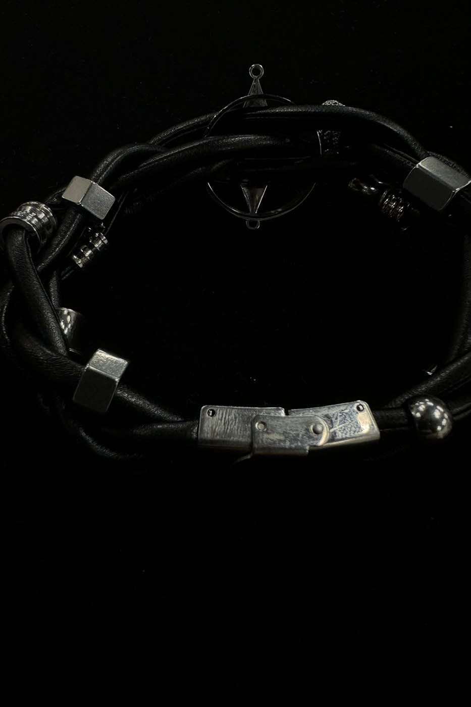 ILLUSORY Four-Point Star Braided Faux Leather Bracelet