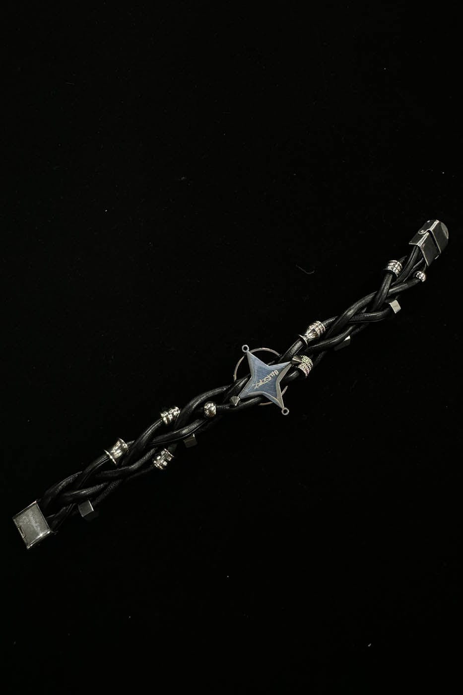 ILLUSORY Four-Point Star Braided Faux Leather Bracelet