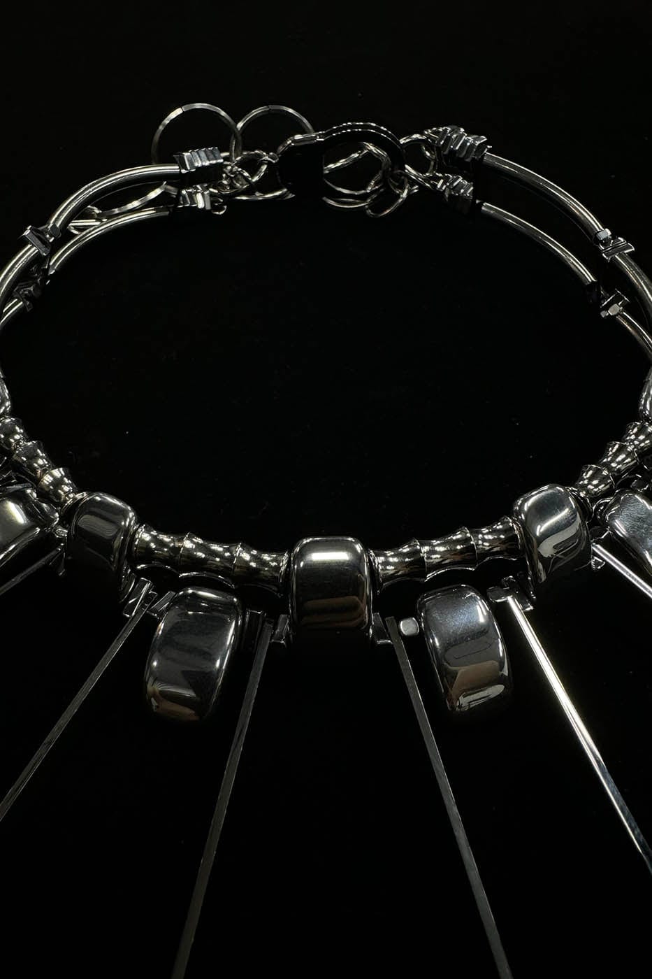 ILLUSORY Double-Strand Beaded Spiked Necklace