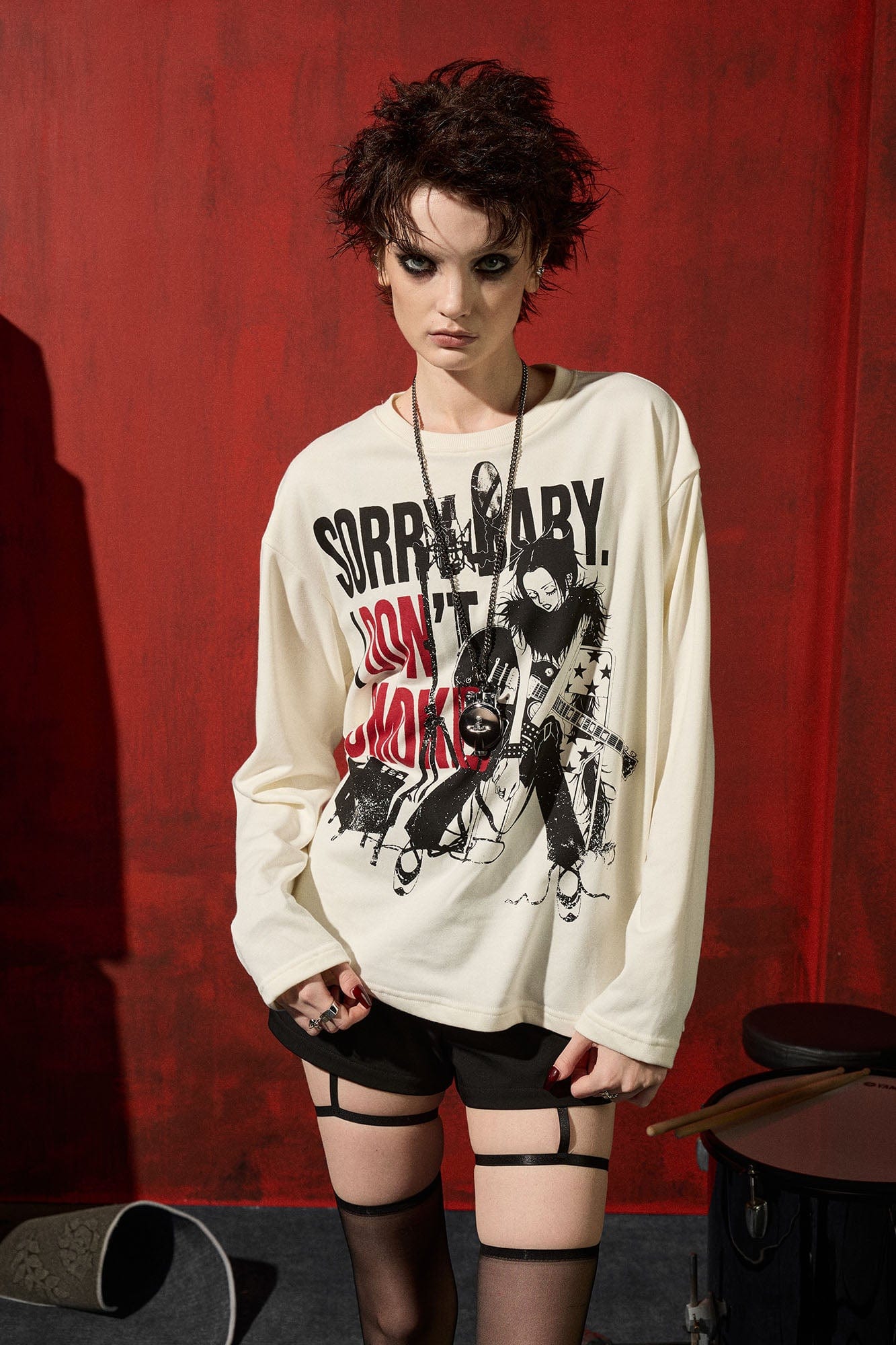 DONSMOKE×NANA Punk Band Graphic Long-Sleeve Tee