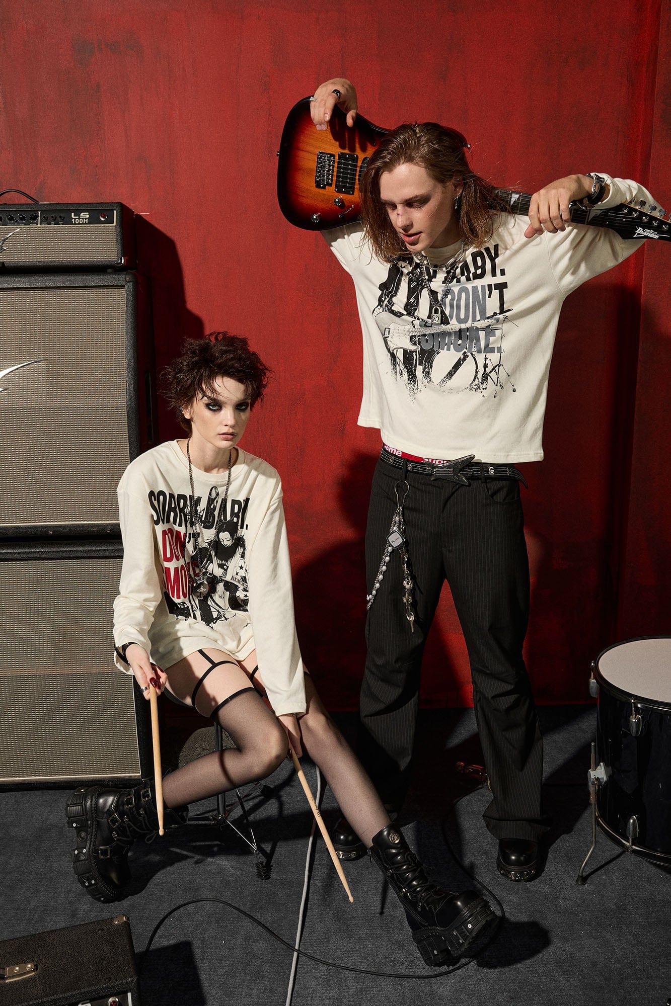 DONSMOKE×NANA Punk Band Graphic Long-Sleeve Tee