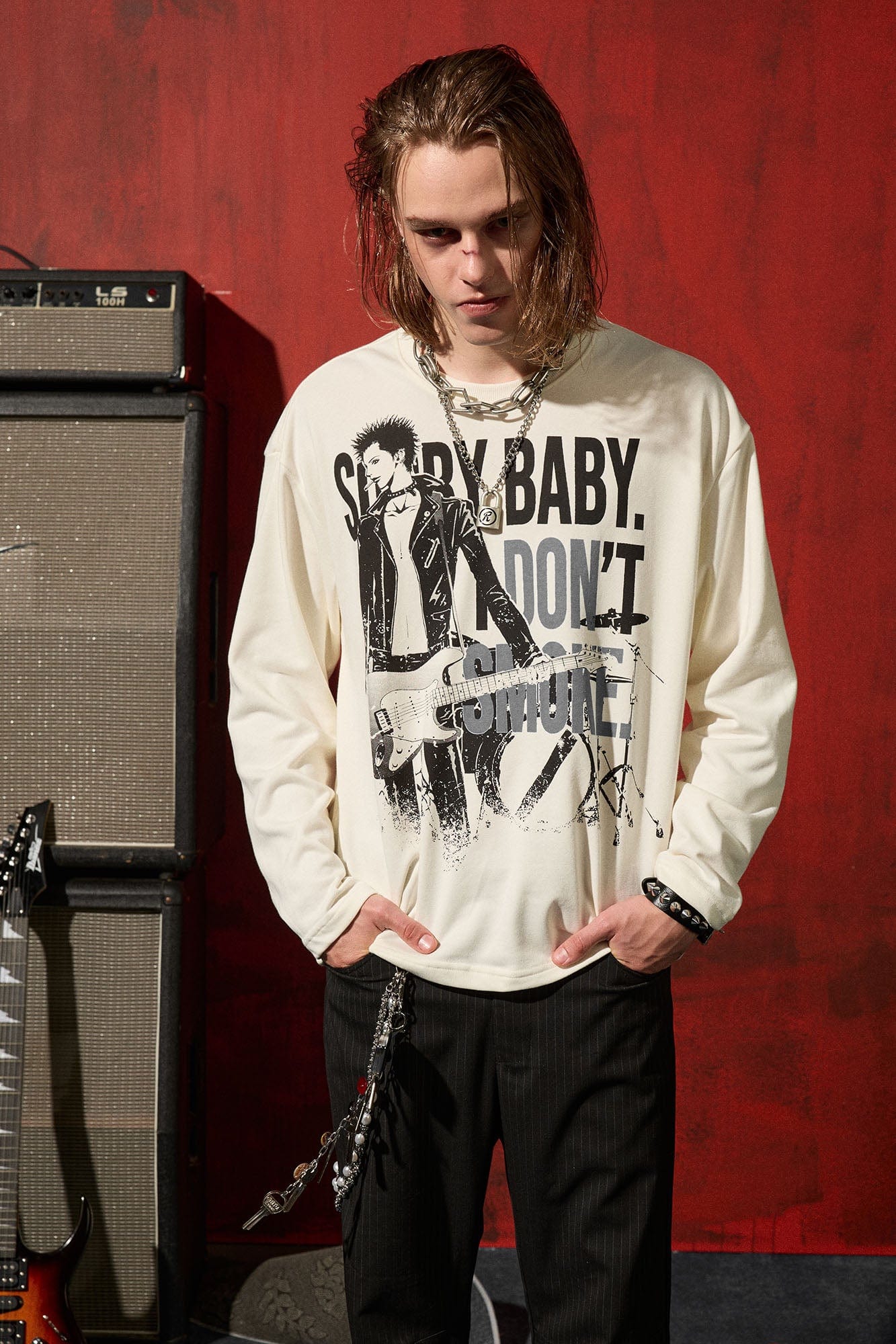 DONSMOKE×NANA Punk Band Graphic Long-Sleeve Tee