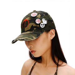 SCHWARZGOLD Distressed Camo Badge Cap