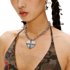 SCHWARZGOLD Cross Heart Diamond Pendant Necklace