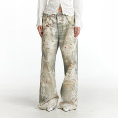 DND4DES×Faychui Distressed Gem&Lace Jeans