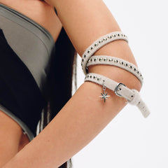SCHWARZGOLD North Star Pendant Furry Leather Belt