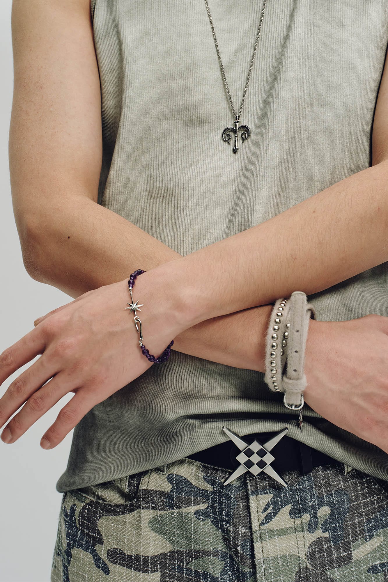 SCHWARZGOLD Polaris Amethyst Beaded Bracelet
