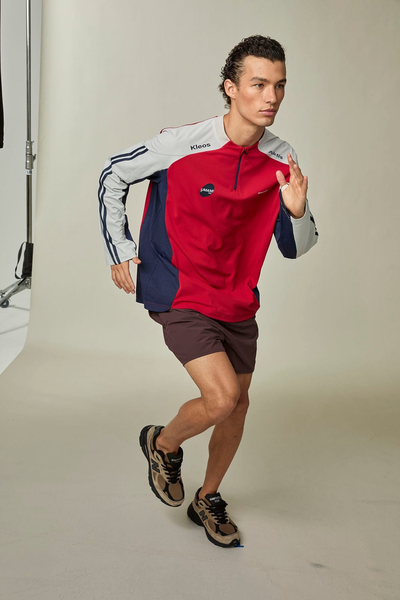 UMAMIISM Contrast Half-Zip Quick-Dry Training Jersey
