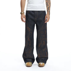 DND4DES Embroidered Snake Double Knee Jeans