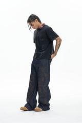 DND4DES Embroidered Snake Double Knee Jeans