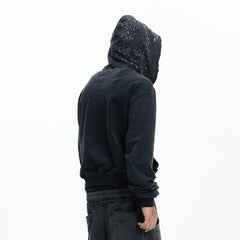 DND4DES Sparkle Diamond Distressed Zip-Up Hoodie