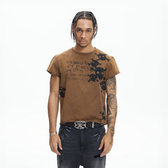 DND4DES Distressed Skull Graphic T-Shirt