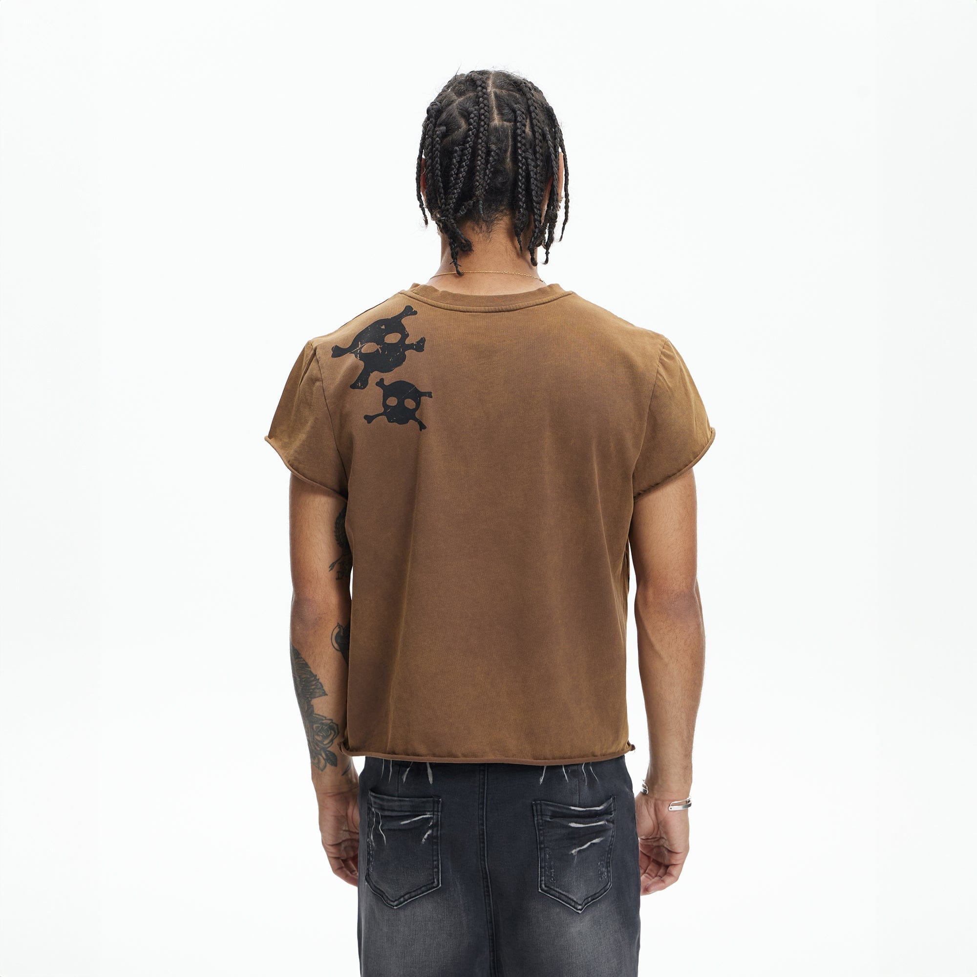 DND4DES Distressed Skull Graphic T-Shirt