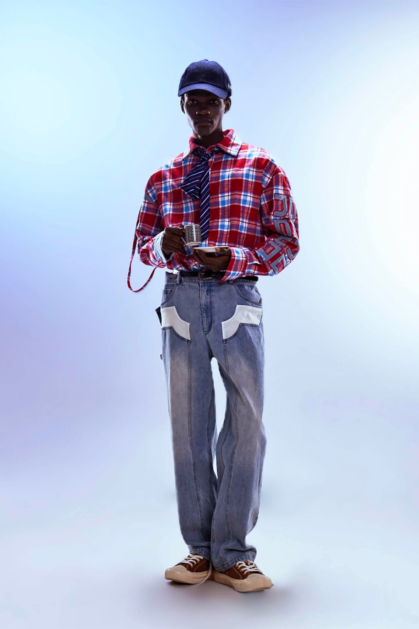 REDH Retro Plaid Patchwork Shirt