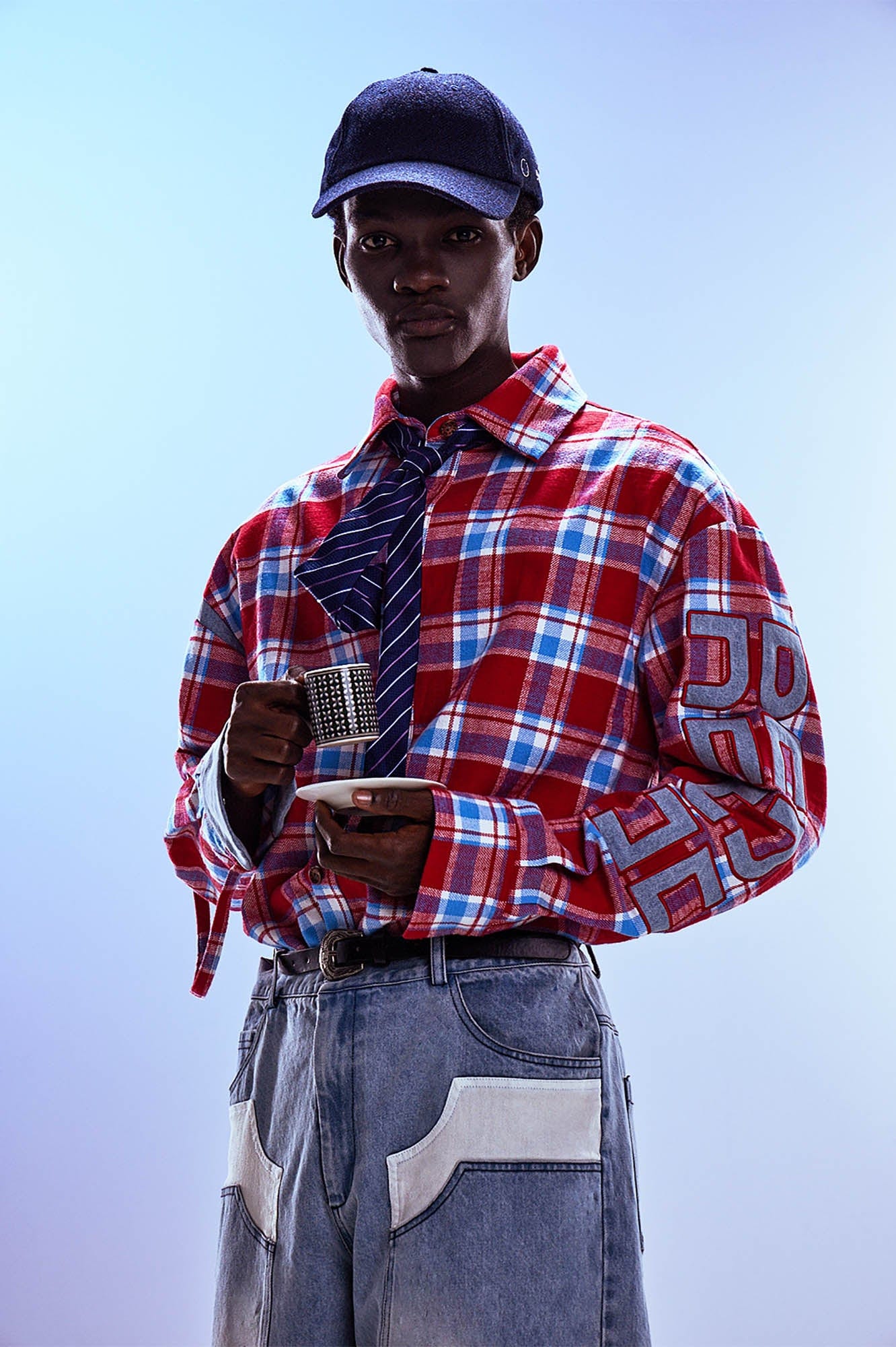 REDH Retro Plaid Patchwork Shirt