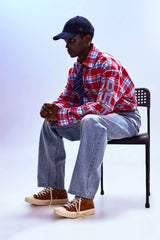 REDH Retro Plaid Patchwork Shirt