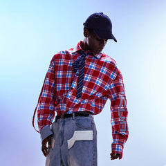 REDH Retro Plaid Patchwork Shirt