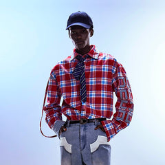 REDH Retro Plaid Patchwork Shirt