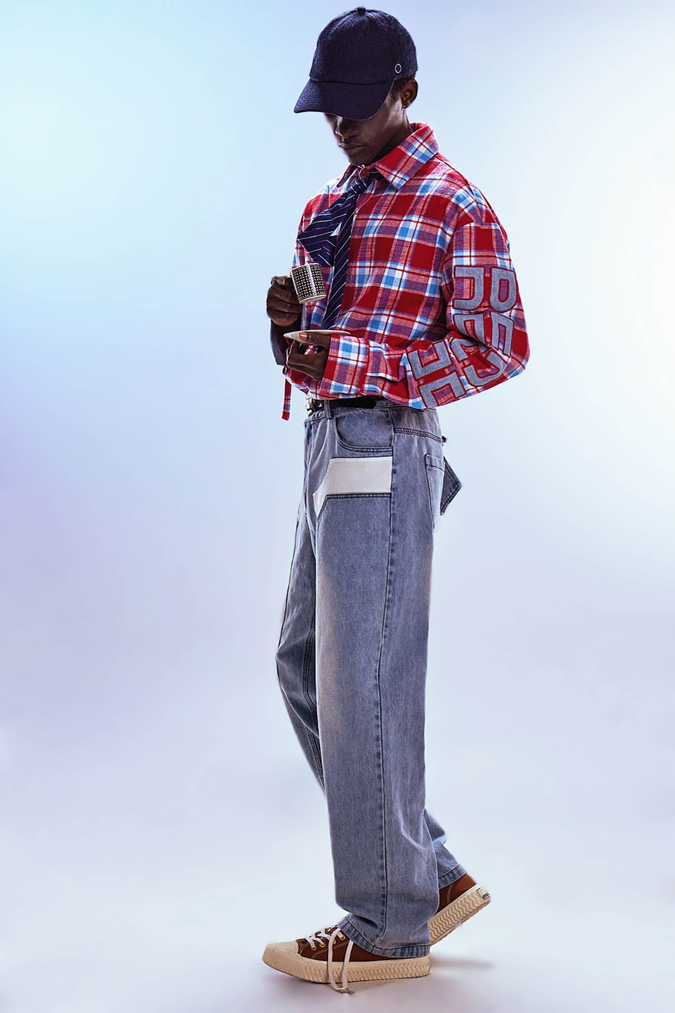 REDH Patch Washed Straight-Leg Jeans