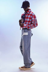 REDH Patch Washed Straight-Leg Jeans