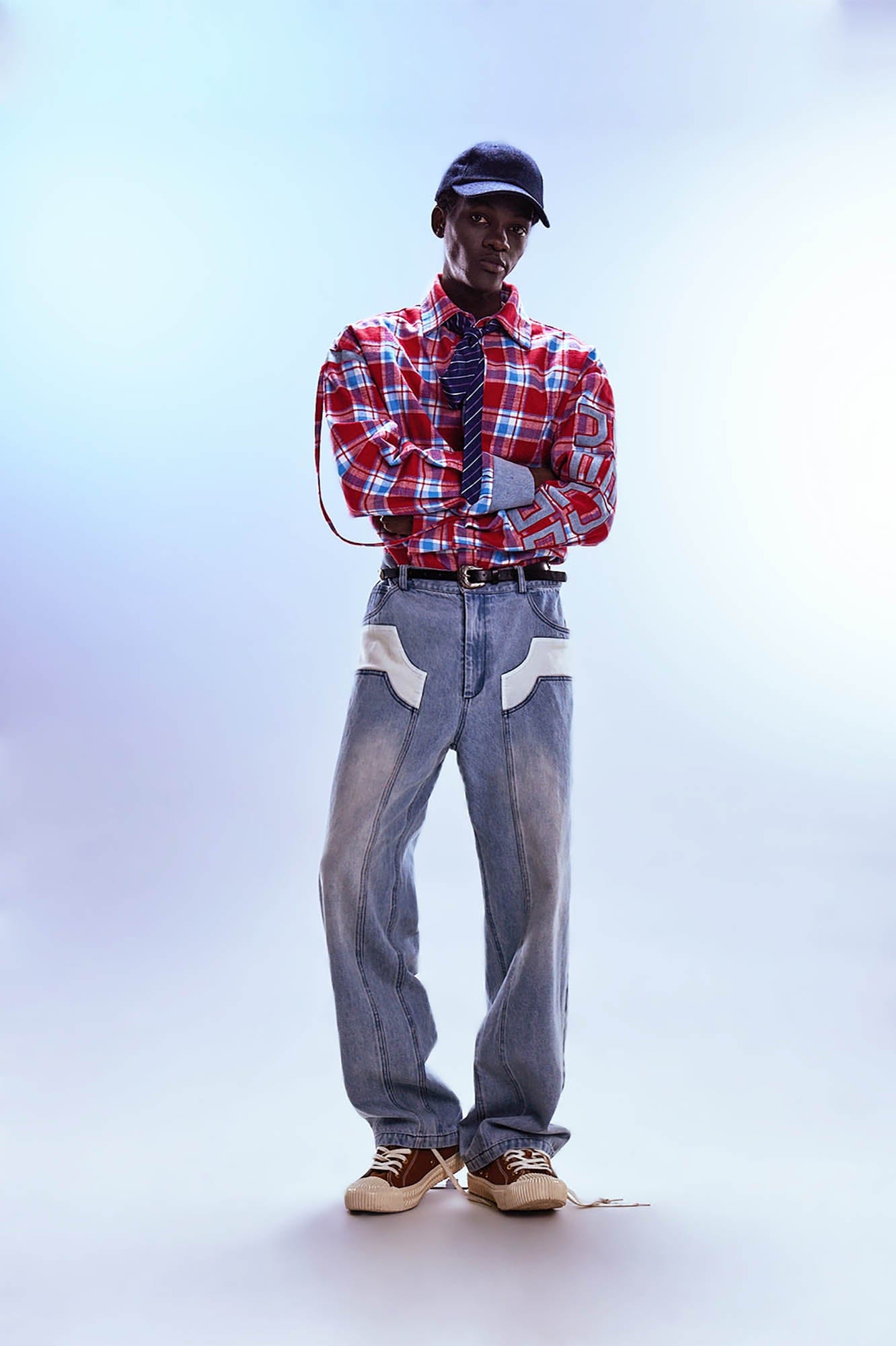 REDH Patch Washed Straight-Leg Jeans