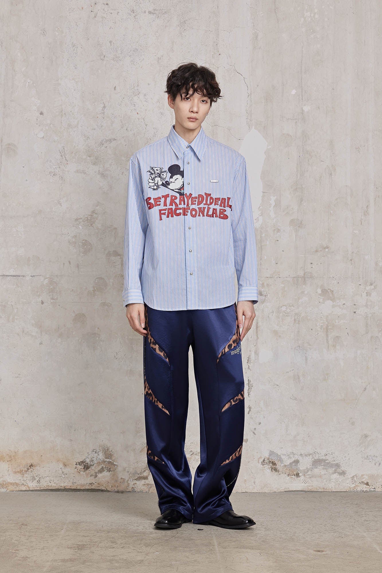 FACEONLAB Betrayed Ideals Pinstriped Shirt