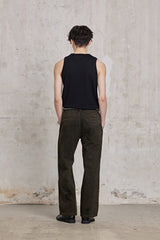 FACEONLAB Ripped Cracked Straight-Leg Pant
