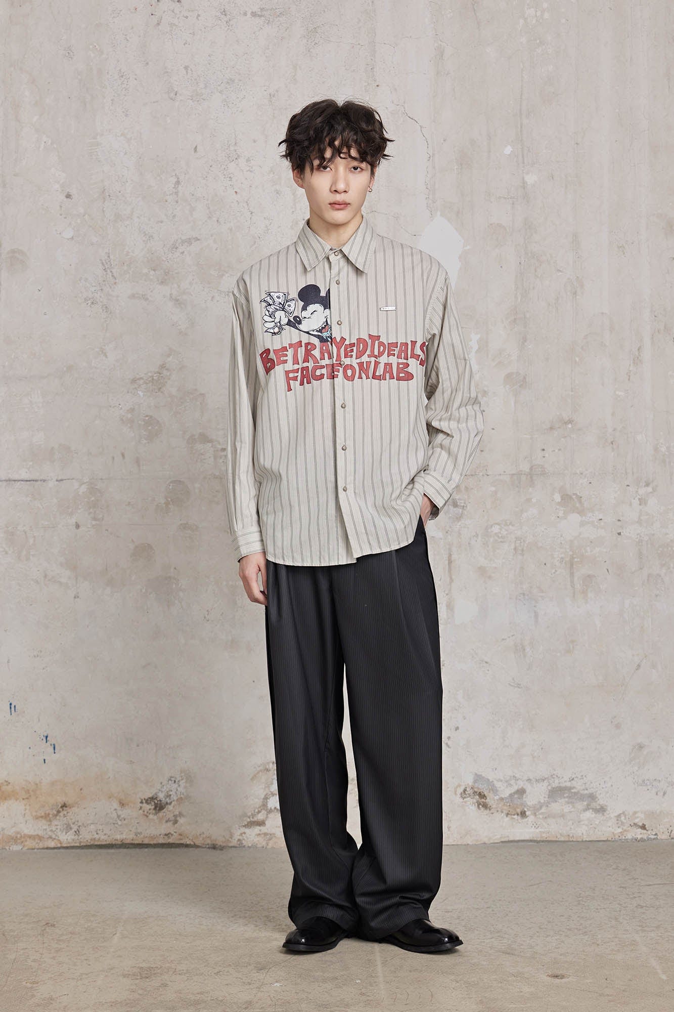 FACEONLAB Betrayed Ideals Pinstriped Shirt