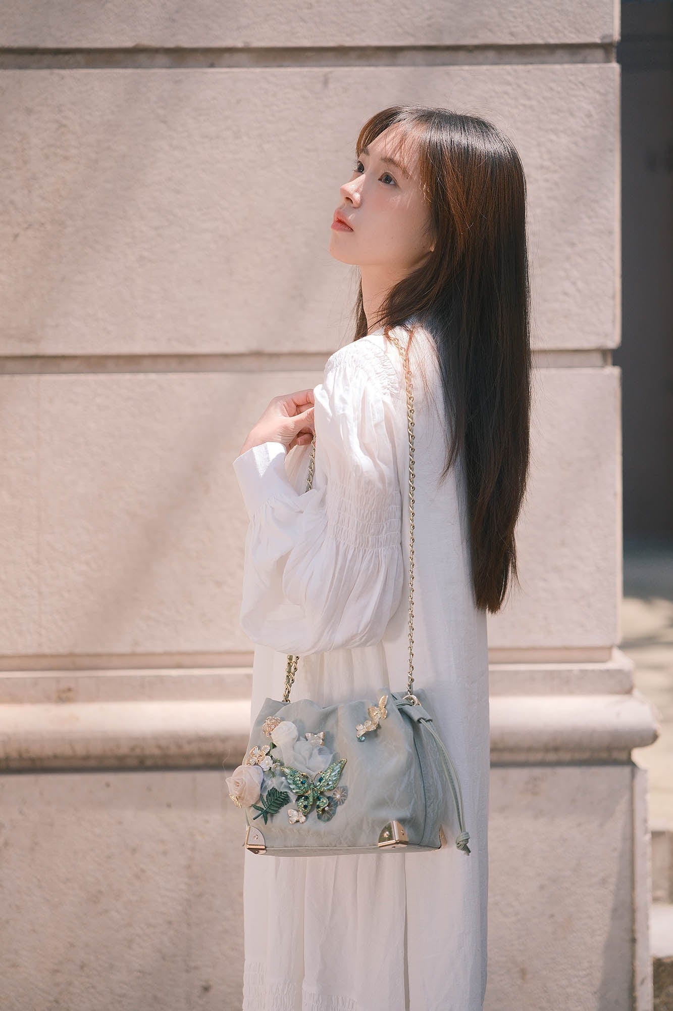 BLING BOX Embellished Butterfly Blossom Bucket Bag