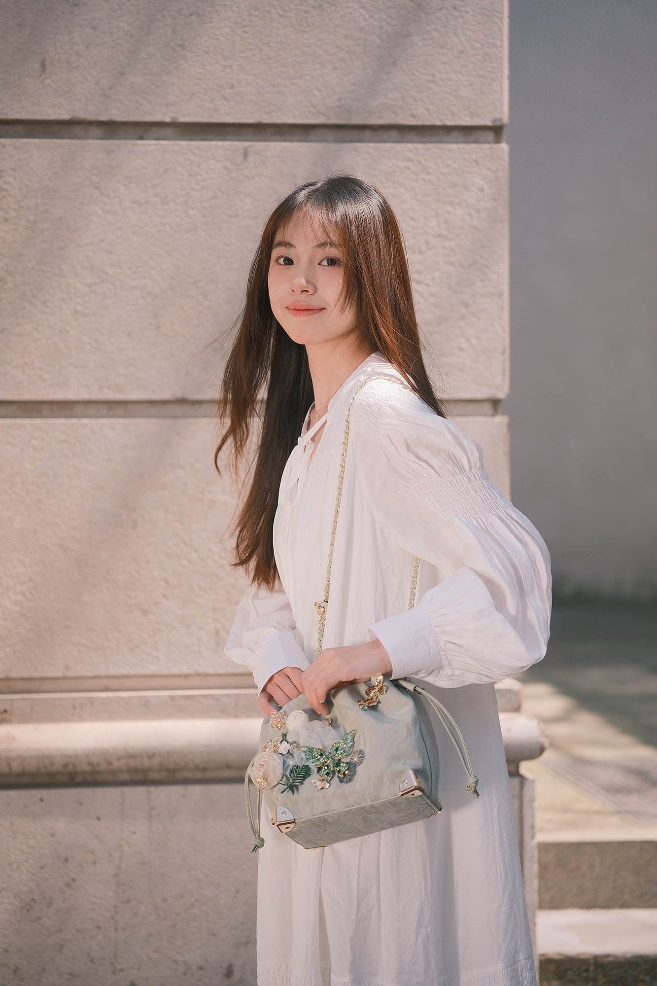 BLING BOX Embellished Butterfly Blossom Bucket Bag
