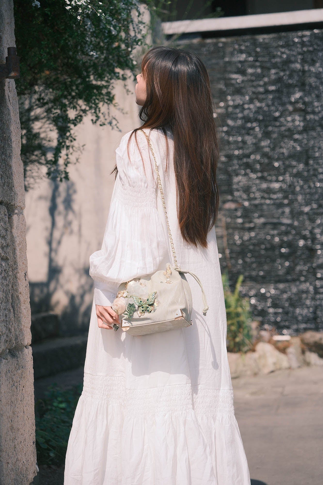 BLING BOX Embellished Butterfly Blossom Bucket Bag