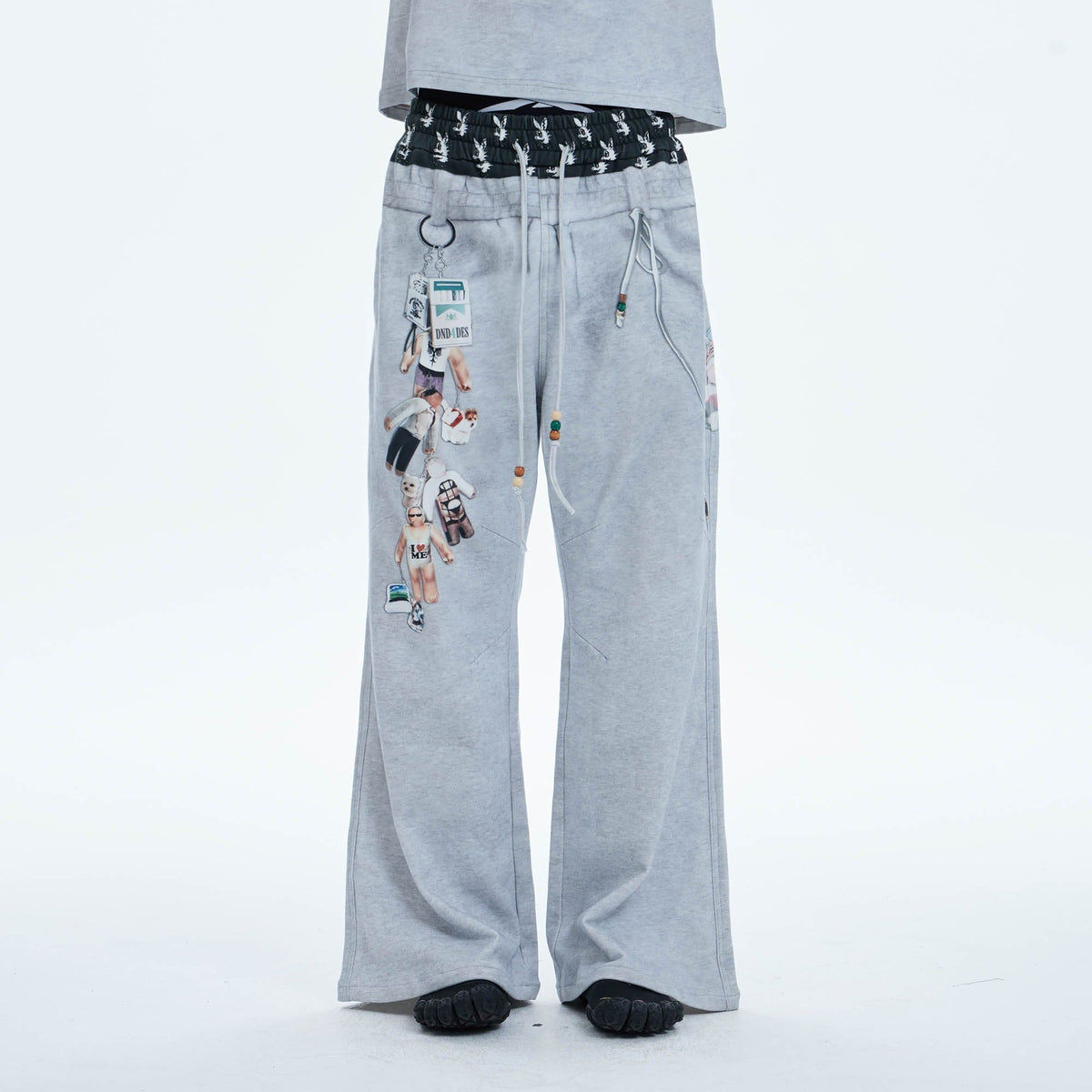 DND4DES Doll Charm Graphic Double-Waist Sweatpants