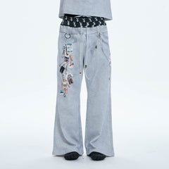 DND4DES Doll Charm Graphic Double-Waist Sweatpants